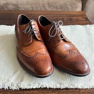 Cole Haan Shoes Mens 10 Benton Wingtip Lace Up Oxford C24116 Brown Leather